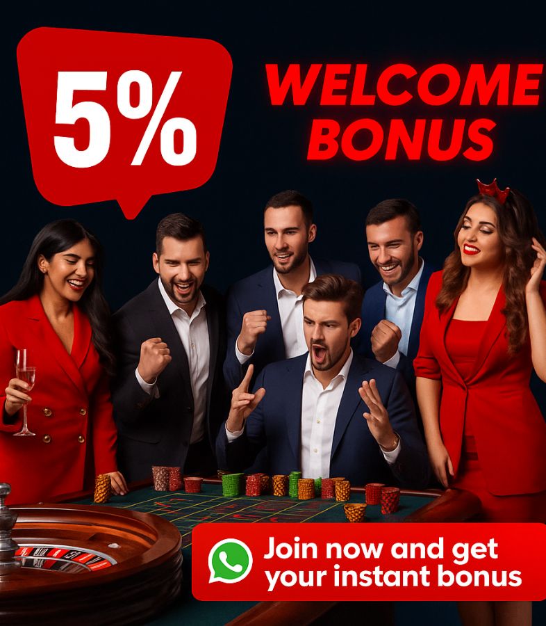 Players celebrating big win with 5% welcome bonus offer on Cricket ID Online 24x7 platform